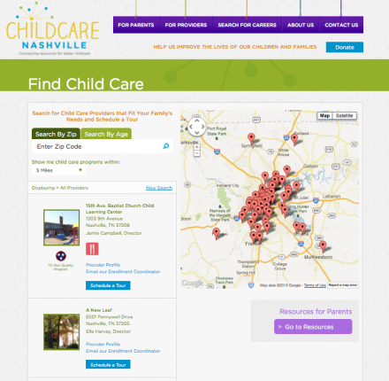 Childcare Nashville Website