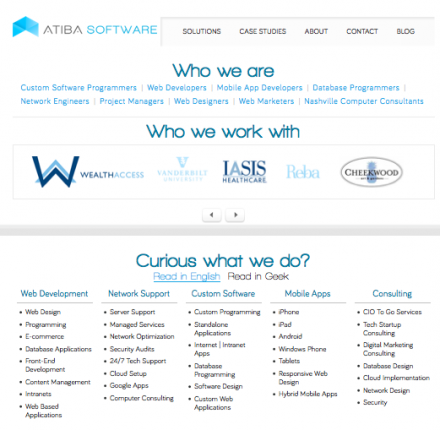 AtibaSoftware.com Redesign